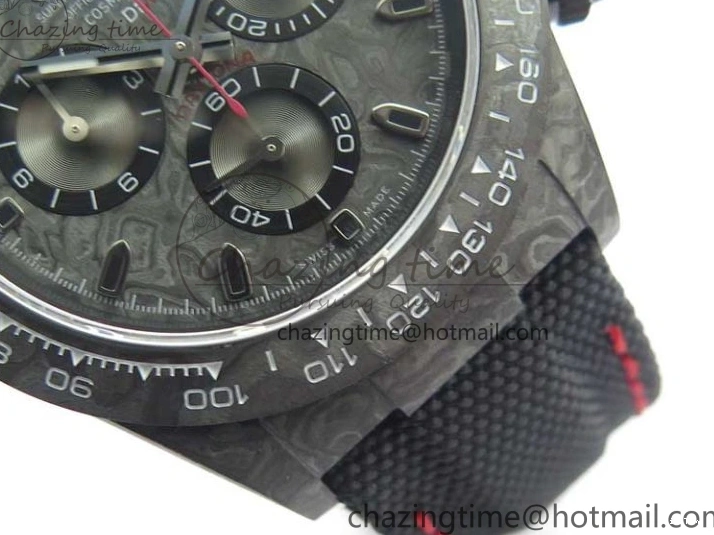 MiroTime 0414 Stretchable Daytona DIW All Black Carbon Noob 1:1 Best Edition Black Dial on Black Nylon Strap SA 2582